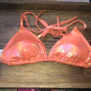 Aerie Shimmering Orange Bikini Top